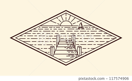 nature landscape line art vector template 117574906