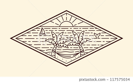 nature landscape line art vector template 117575034