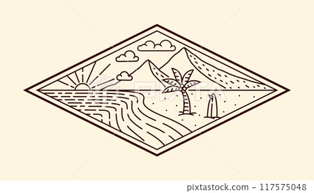 nature landscape line art vector template nature landscape line art vector template 117575048