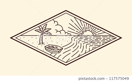 nature landscape line art vector template nature landscape line art vector template 117575049