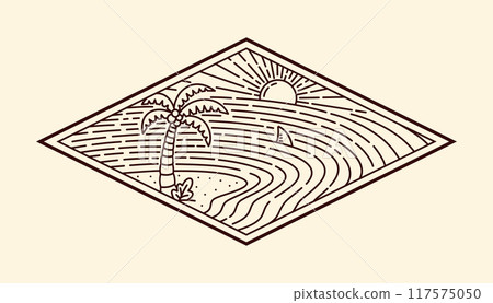 nature landscape line art vector template nature landscape line art vector template 117575050