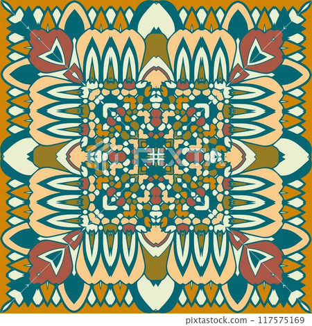 Flower Mandalas. Vintage decorative elements. Oriental pattern, vector illustration. Islam, Arabic, Indian, turkish pakistan chinese ottoman motifs 117575169