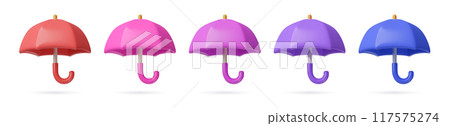 3d umbrella icons set different color cute plastic three dimensional vector rainy weather elements 3d umbrella icons set different color cute plastic three dimensional vector rainy weather elements 117575274