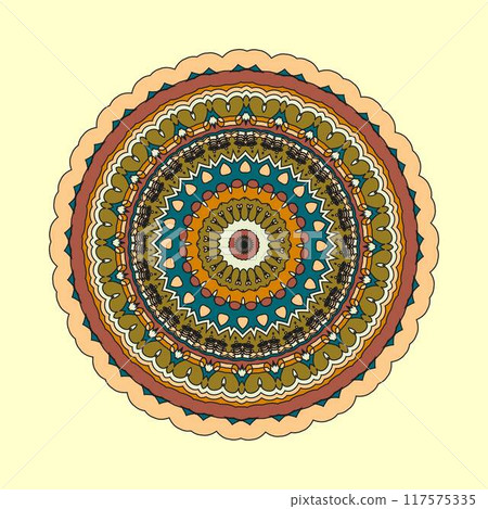 Flower Mandalas. Vintage decorative elements. Oriental pattern, vector illustration. Islam, Arabic, Indian, turkish pakistan chinese ottoman motifs Flower Mandalas. Vintage decorative elements. Oriental pattern, vector illustration. Islam, Arabic, Indian, turkish pakistan chinese ottoman motifs 117575335