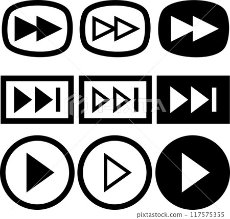 Simple vector button icon set of video for web 117575355
