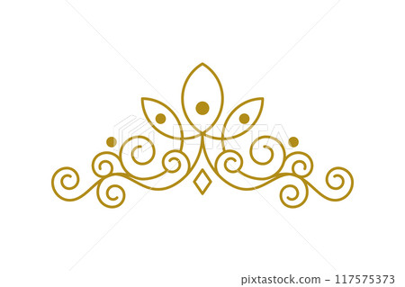 Vintage Elegant Gold Tiara icon Illustration design 117575373