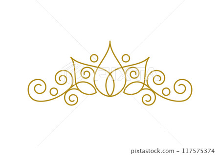 Vintage Elegant Gold Tiara icon Illustration design 117575374