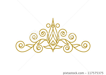 Vintage Elegant Gold Tiara icon Illustration design 117575375
