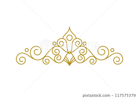 Vintage Elegant Gold Tiara icon Illustration design 117575379