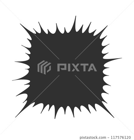 Jagged square black speech bubble - Comic-style frame material for expressing shock, explosion, etc. 117576120