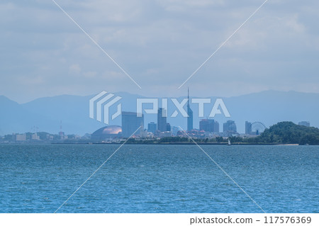 View of Momochihama across Imazu Bay 117576369