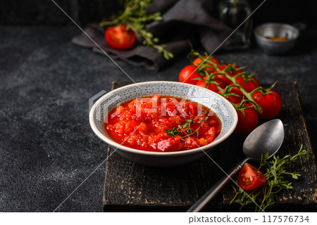 Homemade tomato sauce with spice 117576734