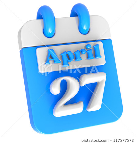 blue calendar isolated on white 117577578