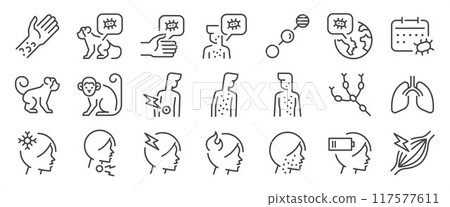 virus, icon, vector 117577611