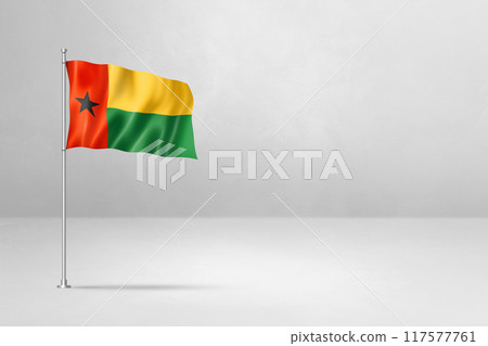 Guinea Bissau flag isolated on white concrete wall background 117577761