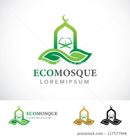 Eco Mosque Logo Design Template Eco Mosque Logo Design Template 117577946