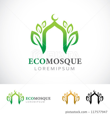 Eco Mosque Logo Design Template Eco Mosque Logo Design Template 117577947