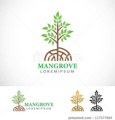 Mangrove Trees Logo Design Template 117577985