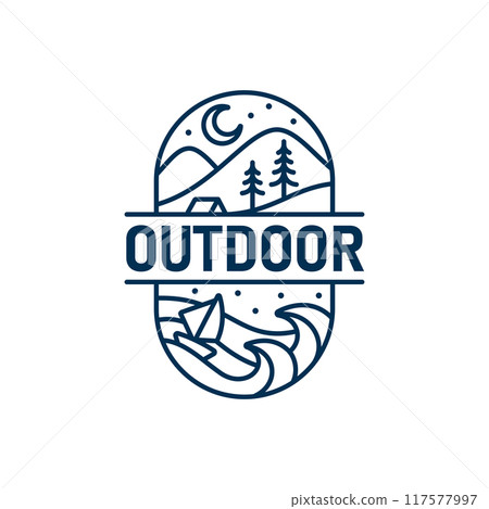 Outdoor Line Logo Design Template 117577997
