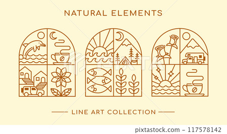 natural element line art design collection 117578142