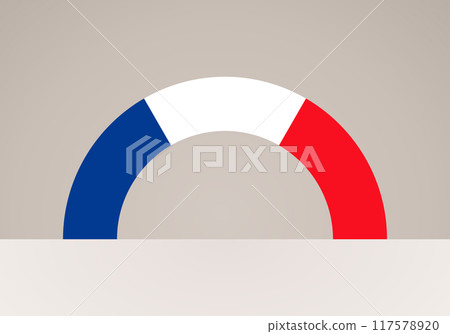 Semicircular flag of France 117578920