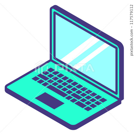 Laptop isometric icon. Computer symbol. Business work sign Laptop isometric icon. Computer symbol. Business work sign 117579112