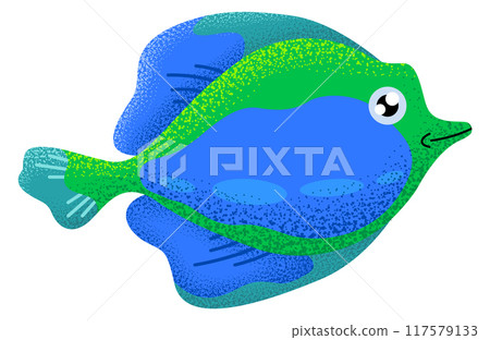 Discus fish color textured icon. Tropical animal 117579133