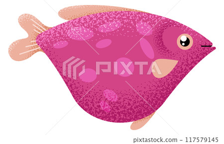 Exotic fish. Colorful aquatic animal textured icon Exotic fish. Colorful aquatic animal textured icon 117579145
