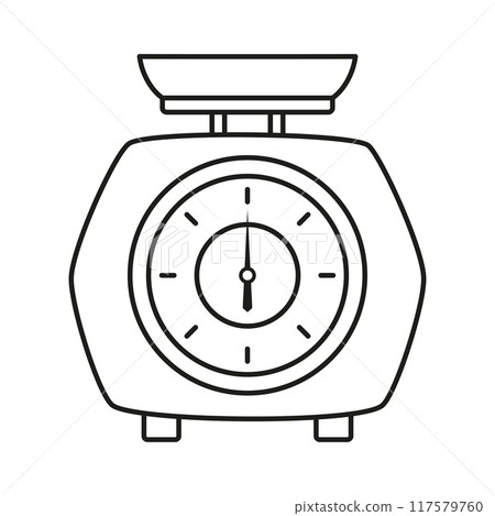 outline kitchen scale isolated 117579760
