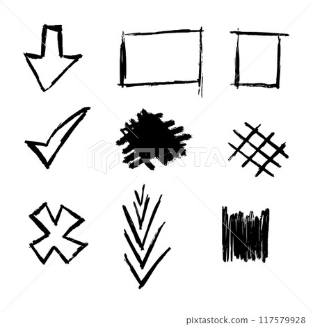 Set of different hand drawn doodles. Set of different hand drawn doodles. 117579928