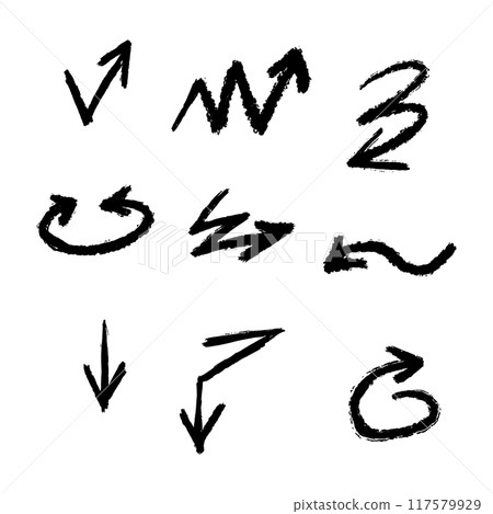 Set of different hand drawn vector arrows. Set of different hand drawn vector arrows. 117579929