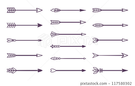 Collection of hand drawn arrows 117580302