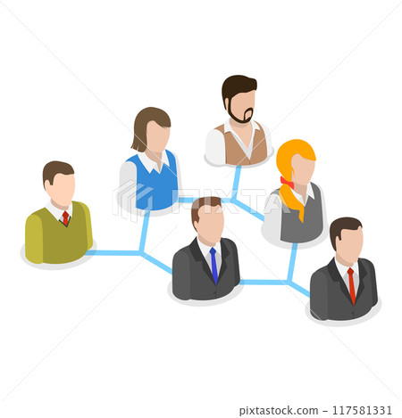 3D Isometric Flat Vector Illustration of Organization Chart , Structure of Company. Item 4 3D Isometric Flat Vector Illustration of Organization Chart , Structure of Company. Item 4 117581331