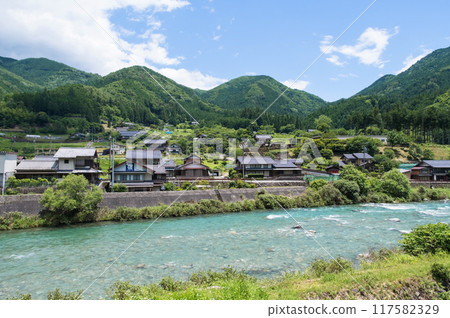 Countryside scenery "Maze Village and Maze River" Countryside scenery "Maze Village and Maze River" 117582329