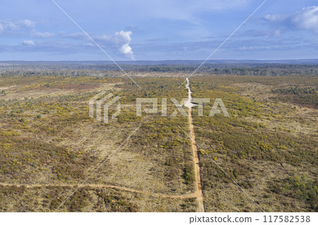 An open field surrounded by trees in a world heritage listed national park 117582538