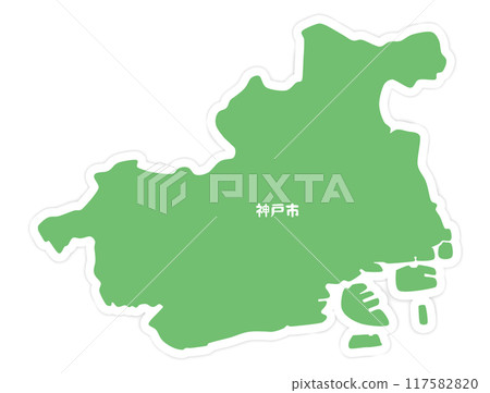 Shape of Kobe city, Hyogo prefecture 117582820