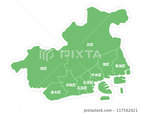 兵庫縣神戶市的形狀 兵庫縣神戶市的形狀 117582821