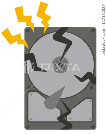 Broken hard disk 117582827