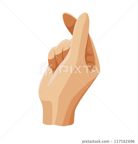 Human hand showing love sign. Vector clipart depicts emoji gesture. Design for valentines day Human hand showing love sign. Vector clipart depicts emoji gesture. Design for valentines day 117582896