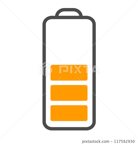 Middle battery vector editable stroke icon. Pixel perfect Middle battery vector editable stroke icon. Pixel perfect 117582930