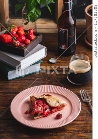 A Piece of Strawberry Sorrel Open Pie A Piece of Strawberry Sorrel Open Pie 117583308