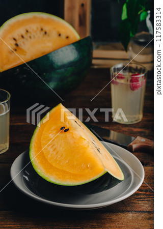 Delicious Yellow Watermelon 117583314
