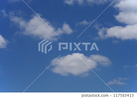 "Sky/Background material" Blue sky and white clouds 117583413