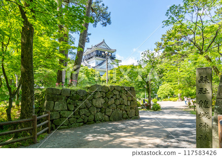 The white Okazaki Castle tower, the birthplace of the divine lord Tokugawa Ieyasu, the symbol of Okazaki City, and the legend of the dragon, Ryuga Castle 117583426