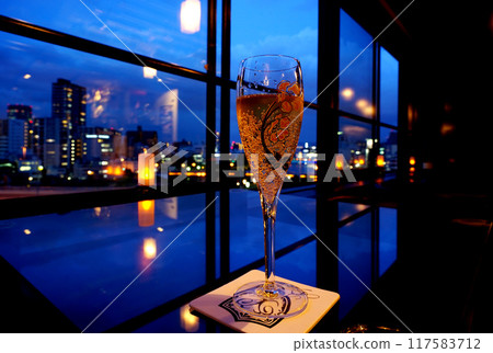 Sparkling wine at the Twilight Bar 117583712