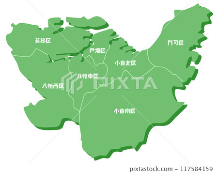 福岡縣北九州市的形狀 117584159