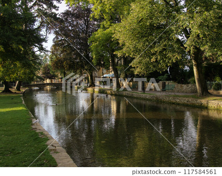 Landscape of Bourton-on-the-Water, Cotswolds, England Landscape of Bourton-on-the-Water, Cotswolds, England 117584561