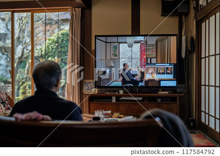 Image of a nostalgic living room for elderly people Image of a nostalgic living room for elderly people 117584792