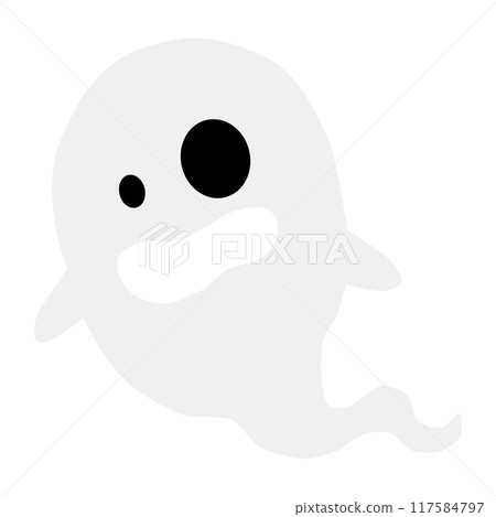 Halloween illustration of a ghost with a surprised expression Halloween illustration of a ghost with a surprised expression 117584797
