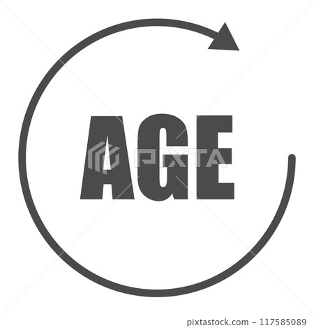 Age icon design. vector illustration. arrow symbol. Age limit concept, pixel perfect 117585089